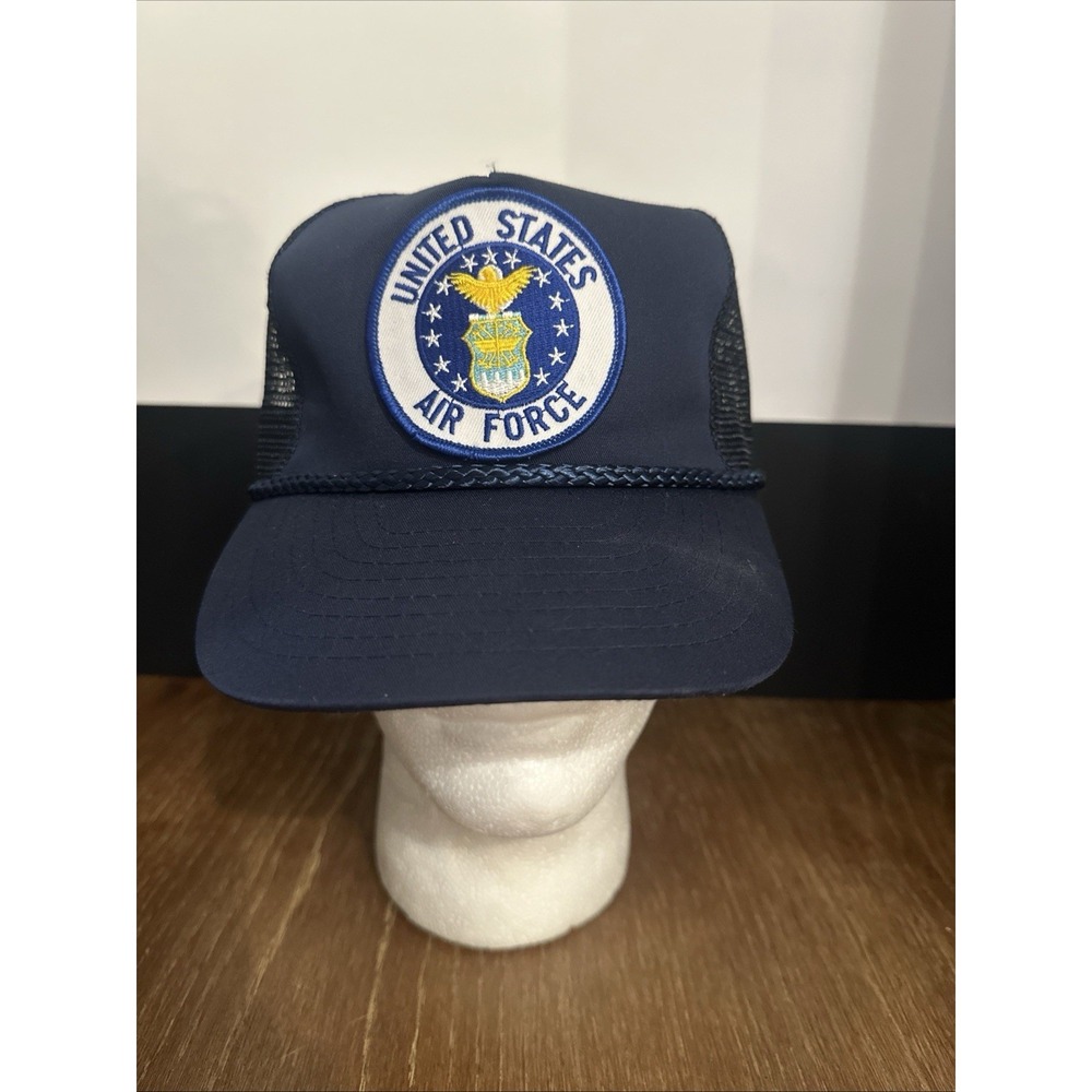 U.S. Air Force Trucker Rope Hat Cap‎ Vintage Patch Blue SnapBack L Nissun
